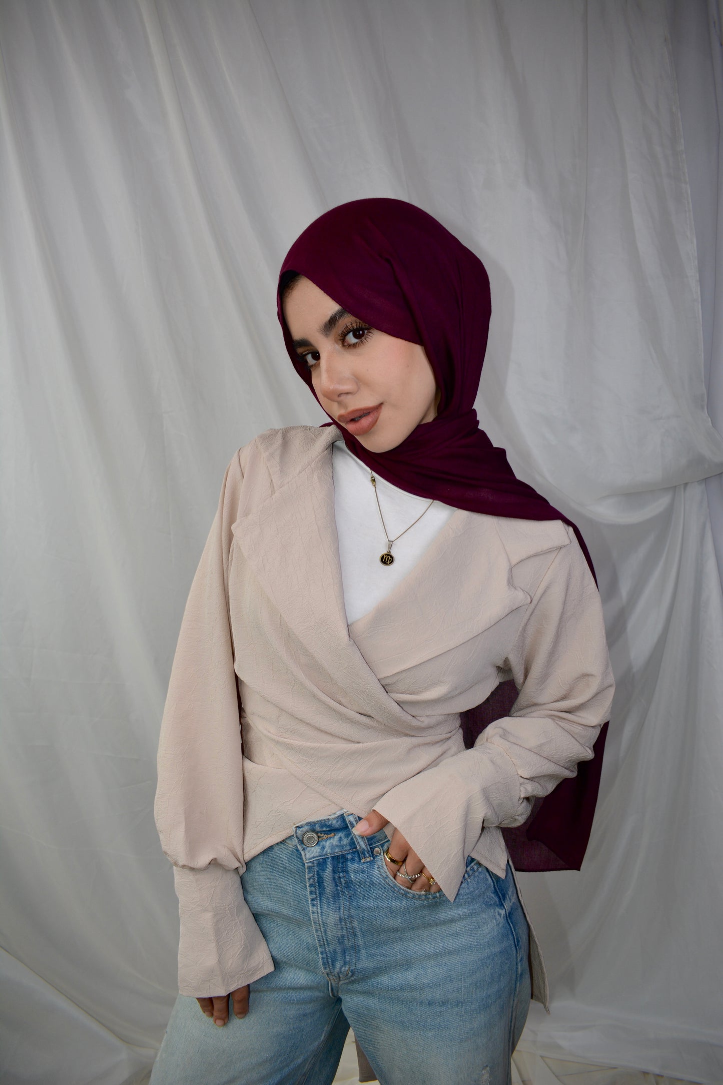 Wrap Elegance top (BEIGE)