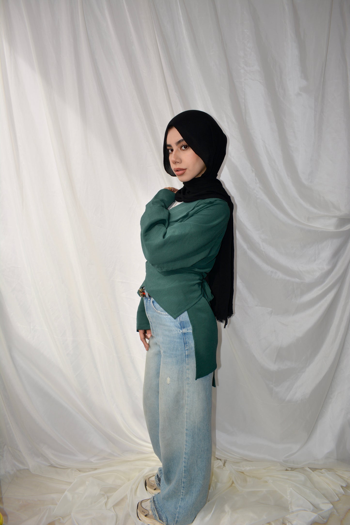 Wrap Elegance top (DARK_GREEN)