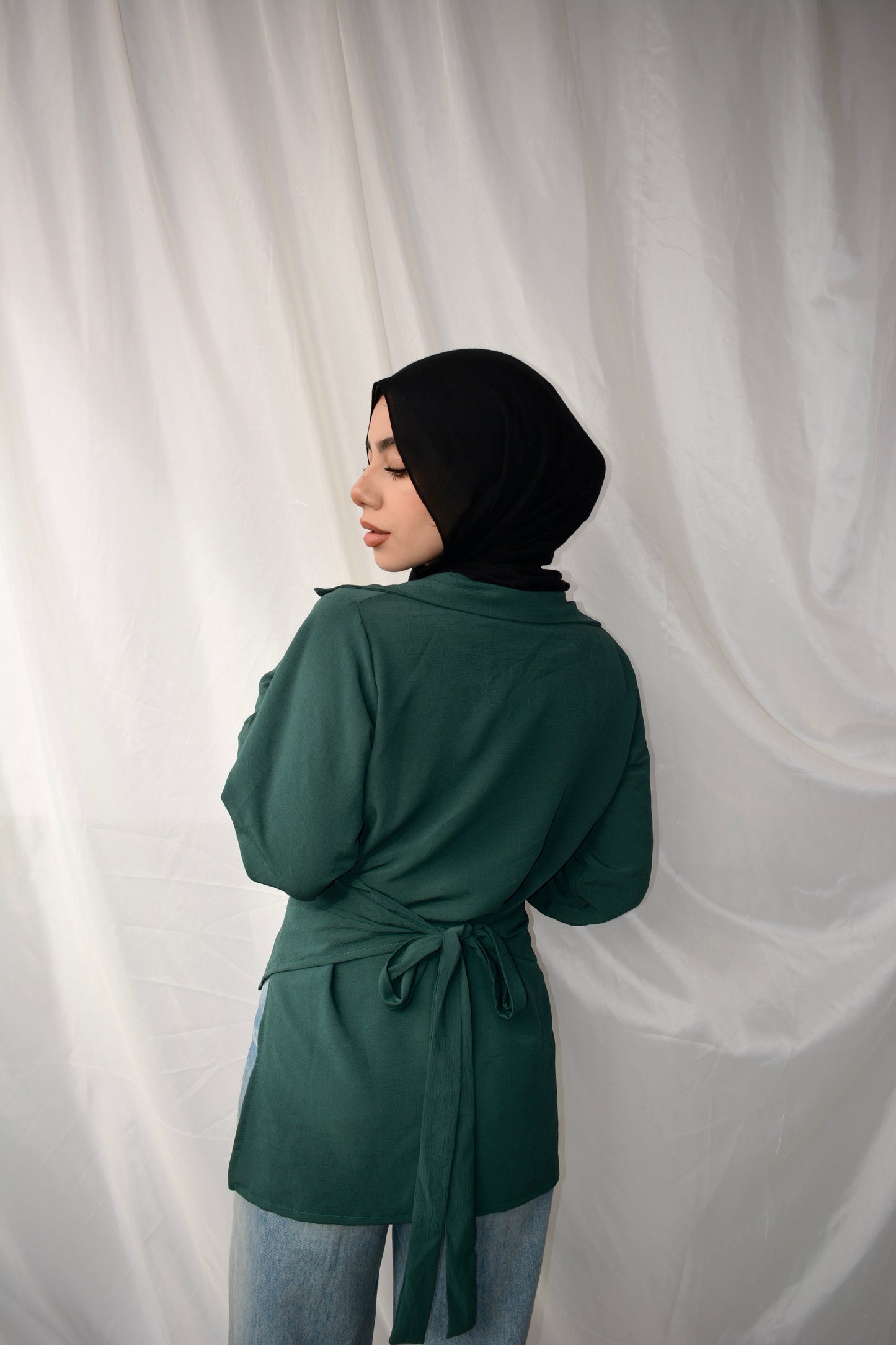 Wrap Elegance top (DARK_GREEN)