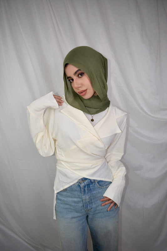 Wrap Elegance top (OFF_WHITE)