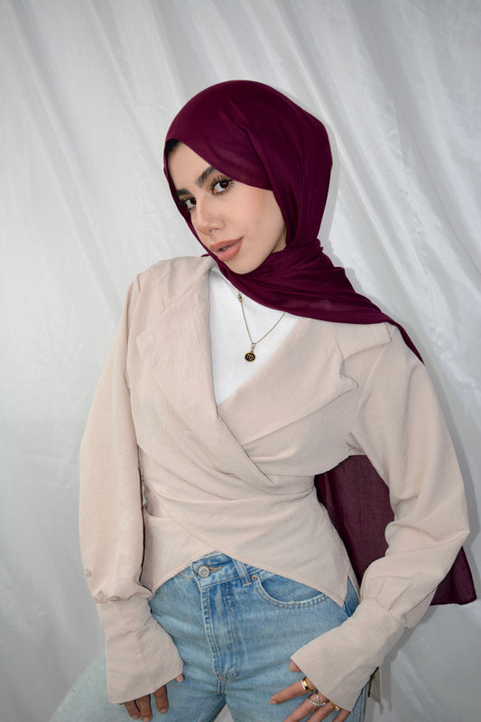 Wrap Elegance top (BEIGE)
